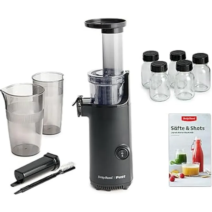 Betty Bossi Slow Juicer Compact, Kaltentsafter mit platzsparendem Design und Zubehör für mehr Vitamine