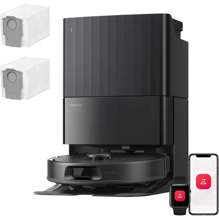 Roborock Qrevo S Pro Set, Staubsauger Roboter mit Wischfunktion, 18.500Pa Saugkraft, Anti-Tangle System, Heißwasser-Moppwäsche, Multifunktions-Dockingstation