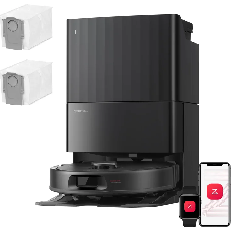 Roborock Qrevo S Pro Set, Staubsauger Roboter mit Wischfunktion, 18.500Pa Saugkraft, Anti-Tangle System, Heißwasser-Moppwäsche, Multifunktions-Dockingstation