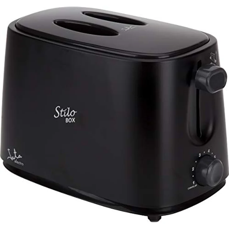 Toaster schwarz mit Jata TT631 Schutzkappe und zwei extra breiten Schlitzen Mit elektronischer Bräunungswahl 6 Positionen. Körper mit kühlem Touch. Krümelschublade Automatische Brotzentrierung – Bild 2