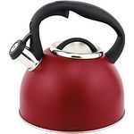 Michelino livemore Vintage Retro Flötenkessel Wasserkessel Pfeifkessel Wasserkocher Teekocher Rot