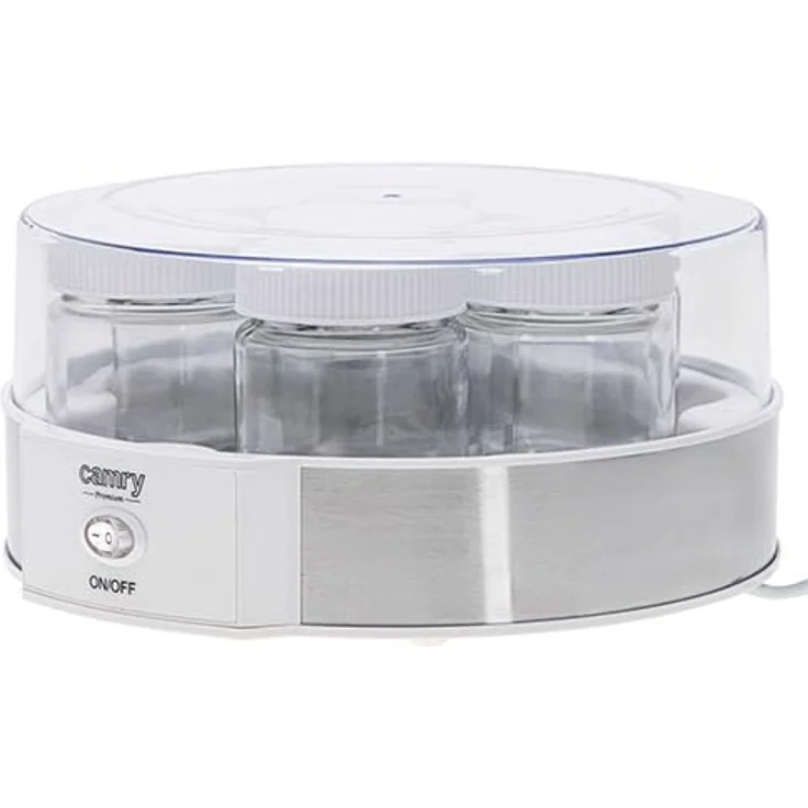 Camry CR 4519 Joghurtbereiter, Joghurt-Maker mit 7 Gläsern, Weiß/Silber, konstante Temperatur 42°C, 20W – Bild 4