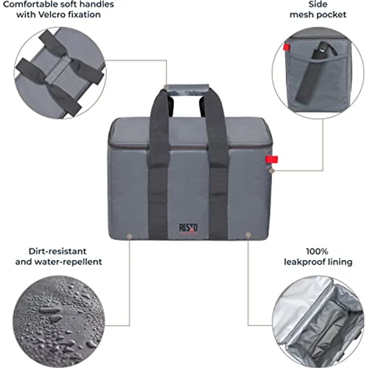 Resto Kühlbox 23L, strapazierfähiges Polyester, passive Kühlung, praktische Seitentasche – Bild 2