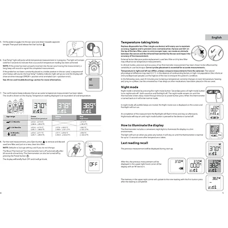 Braun ThermoScan 7+, Ohrthermometer mit Age Precision Technologie, Nachtmodus und Lautlosmodus – Bild 10