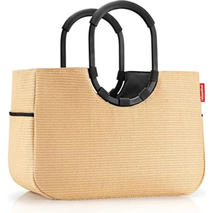 Reisenthel loopshopper L, modische Einkaufstasche aus recyceltem, wasserabweisendem Polyester, nude, 46 x 25 x 34.5 cm – Bild 2