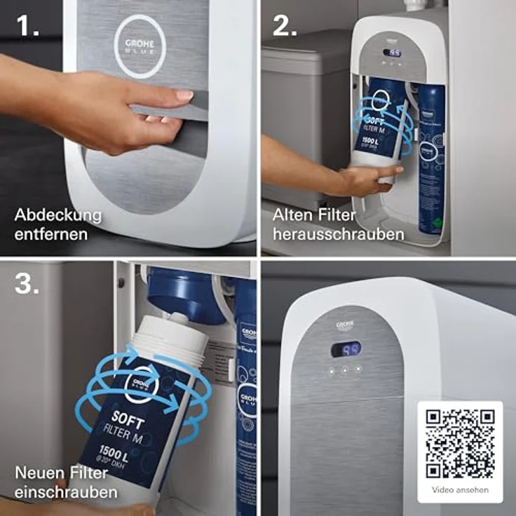 Grohe Blue Filter M-Size, Wasserfilter mit 1500L Kapazität und 5-fach Filtration, Blau – Bild 10