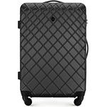 WITTCHEN Reisekoffer Rollkoffer Trolley Mittlerer Koffer Handgepäck Hartschale aus ABS mit 4 Spiner Rollen Zahlenschloss Teleskopgriff Classic line Größe L Schwarz