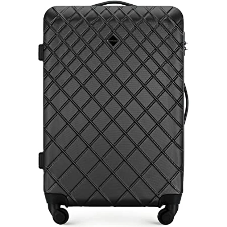 WITTCHEN Reisekoffer Rollkoffer Trolley Mittlerer Koffer Handgepäck Hartschale aus ABS mit 4 Spiner Rollen Zahlenschloss Teleskopgriff Classic line Größe L Schwarz – Bild 1