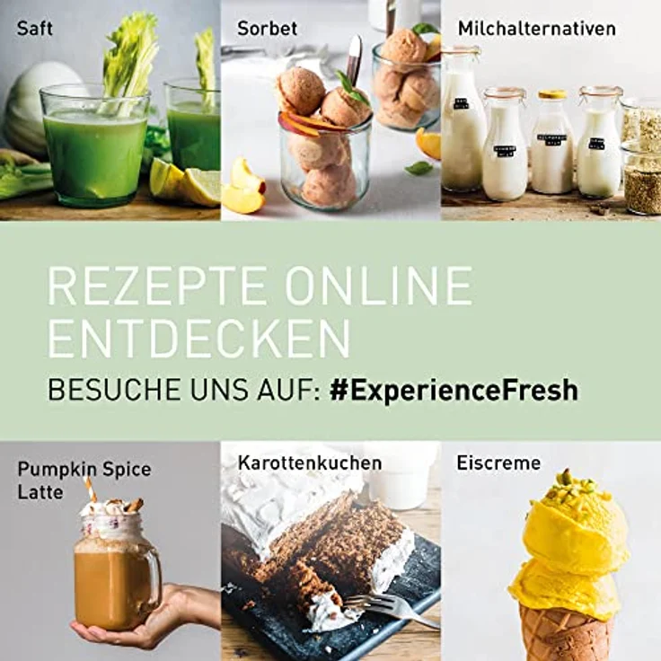 Panasonic Slow Juicer MJ-L501WXE Entsafter (Entsafter für Obst und Gemüse, Saftpresse, Edelstahl und Kunststoff, Entsafter elektrisch, 150 W, weiß) – Bild 7