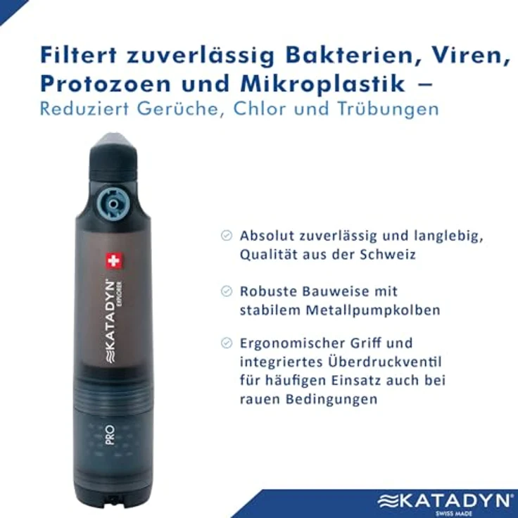 Katadyn Explorer Pro Wasserfilter 8021292, 3-Stufen-Filtration mit Keramik-, Aktivkohle- und Virusmembran, mobiler Purifier für extreme Umgebungen – Bild 2
