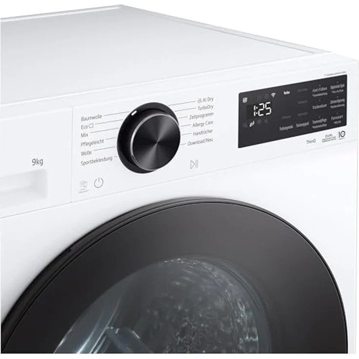 LG RT90X7W Wärmepumpen-Trockner, 9 kg, Energieklasse B, mit AI Dry, TurboDry, selbstreinigendem Kondensator, Weiß – Bild 3