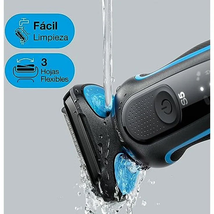 Braun Series 5 Rasierer für Herren, Elektrorasierer, EasyClean, Wet & Dry, wiederaufladbar & kabellos, Geschenk Mann, 51-B1000s, blau – Bild 2