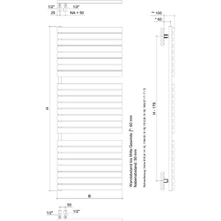 XIMAX Badheizkörper Fortuna-Open 1512 x 600 mm, 870 Watt/in Anthrazit - Modernste Fertigungstechnologien und Top-Qualität – Bild 4