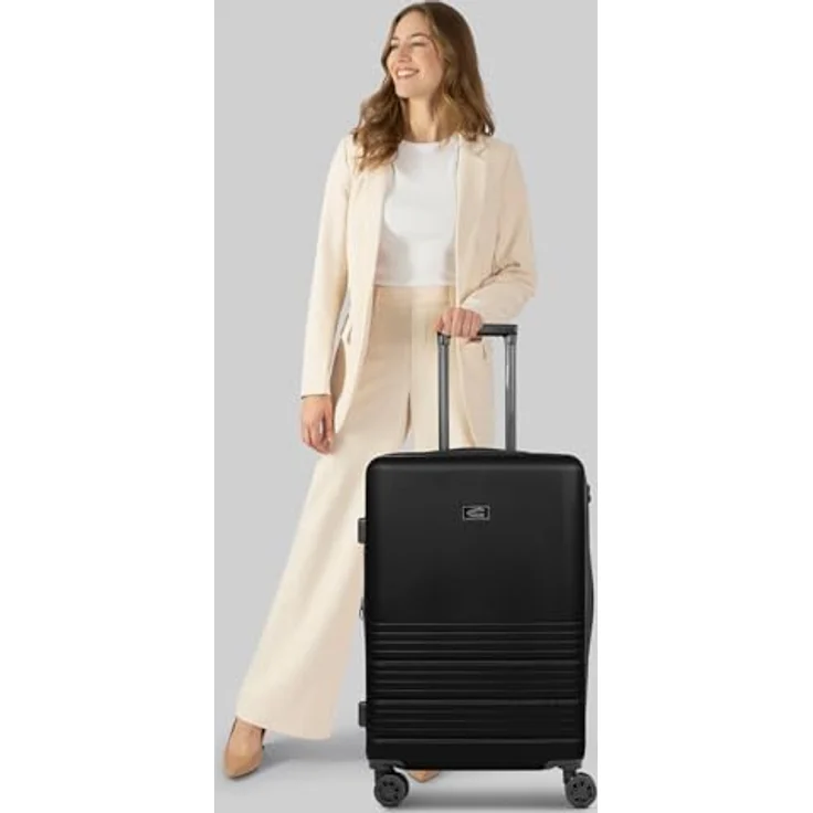 camel active Hanoi Serie, mittelgroßer Hartgepäck Check-in Koffer, 41 x 27 x 65 cm, 65 Liter Volumen, Polycarbonat, 4 Doppelrollen & Zahlenschloss, für Damen und Herren – Bild 5