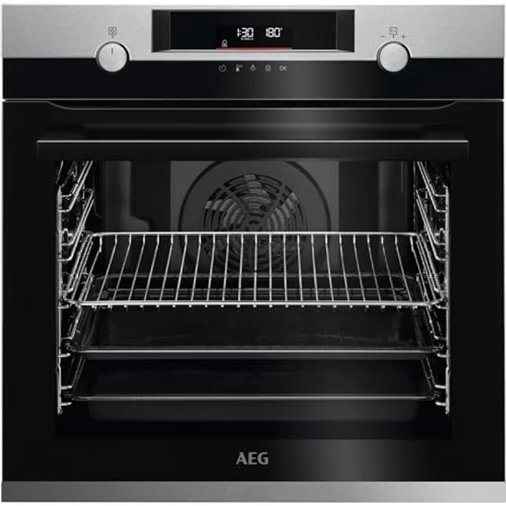 AEG BPE53506BM Einbau-Backofen, Pyrolyse Selbstreinigung, Serie 6000 Ringheißluft, LED-Touchdisplay, Edelstahl – Bild 1
