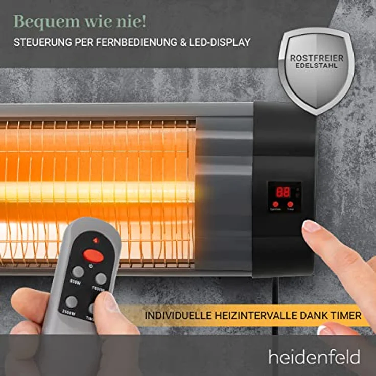 Heidenfeld Infrarot Heizstrahler IH100, Infrarotheizung – Bild 5