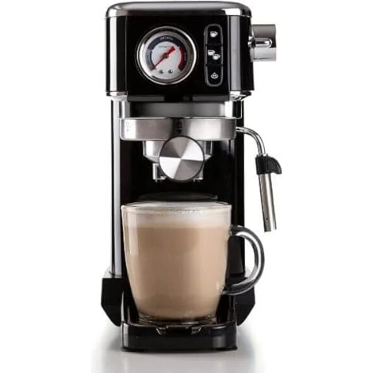 Ariete Perfetto Slim Manometro 1381/12 czarny, Siebträgermaschine, Schwarz – Bild 6