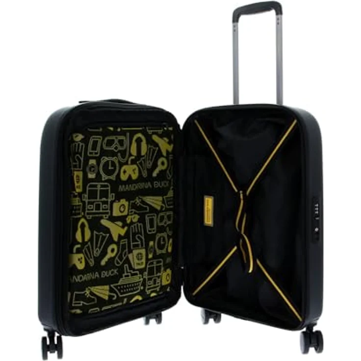 Mandarina Duck Koffer, Logoduck + 4 Rollen Kabinentrolley 55 cm, Schwarz (40 l, S) – Bild 6