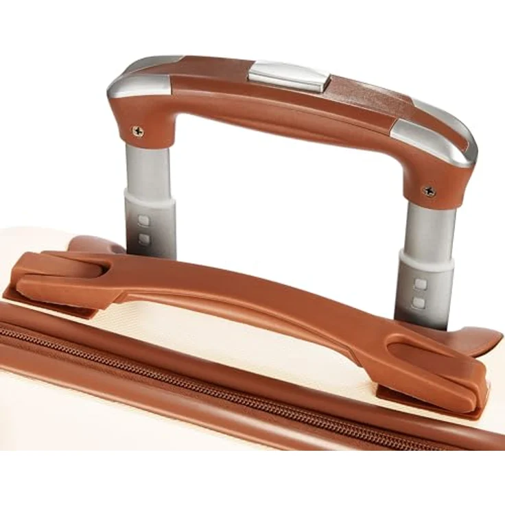 BRUBAKER Kofferset Paris - Hartschalen Koffer Set mit Zahlenschloss, 4 Rollen - Creme Weiß und Hellbraun – Bild 4