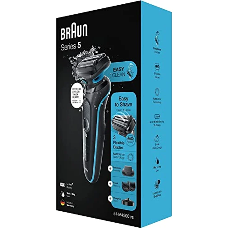 Braun Series 6 60-N4820cs Akku Herren Rasierer Nass- und Trockenrasur inkl. Stubbler und Ladestation schwarz/grau – Bild 6
