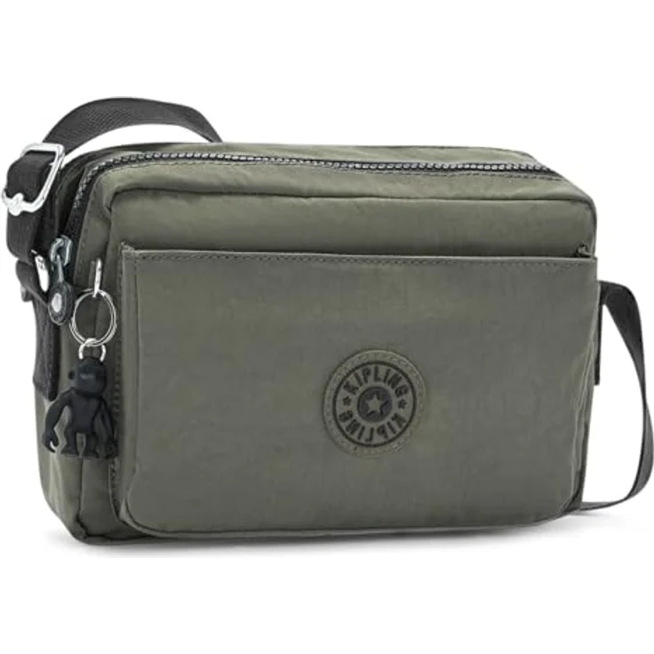 Kipling Basic Abanu M Umhängetasche, 24 cm, grüne Schultertasche aus robustem Material mit verstellbarem Schultergurt und mehreren Seitenfächern – Bild 2