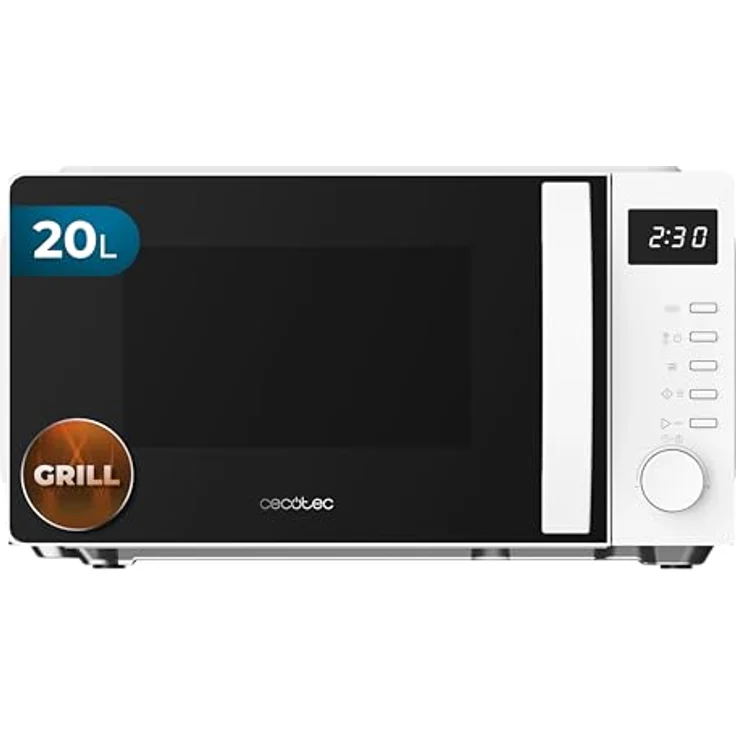 Cecotec Mikrowelle Proclean 5105, digitale 20L Mikrowelle mit Grillfunktion und 700 W, weiß – Bild 1