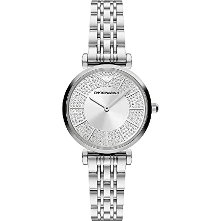 Emporio Armani Uhr für Damen , Zweizeiger Uhrwerk, 32mm Silbernes Edelstahlgehäuse mit Edelstahlarmband, AR11445 - Preisvergleich