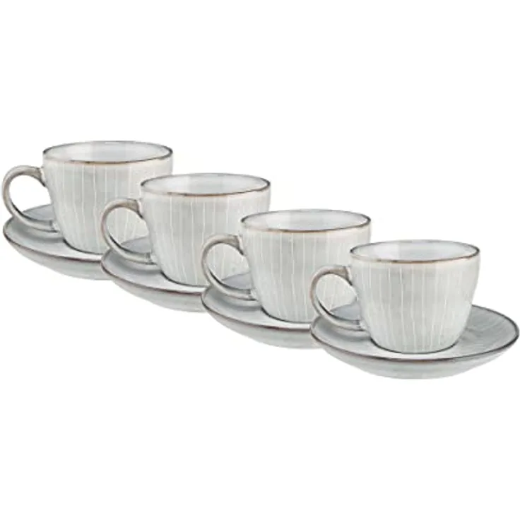 BUTLERS HENLEY 4x Kaffeetasse mit Untertasse 270ml