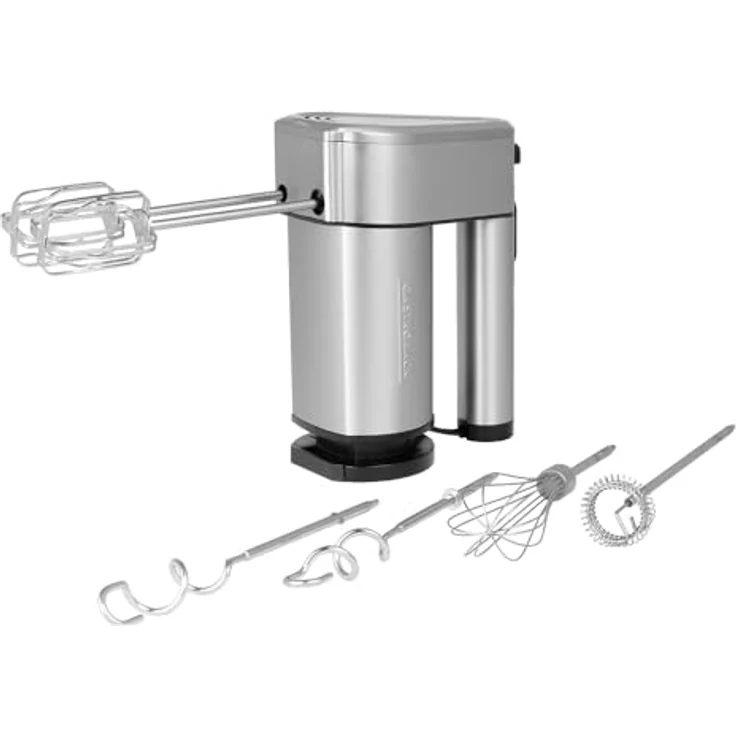 Gastroback Handmixer POWERMIX AIR, 1000 W, Edelstahlgehäuse, 6 Geschwindigkeitsstufen, inkl. Milchschaumaufsatz und Spezialquirlen, silber – Bild 1