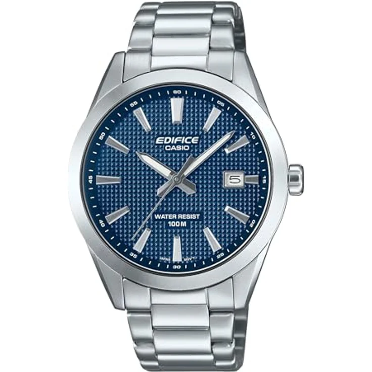Casio EFV-160D-2AVEF, Herrenuhr aus Edelstahl, analog, blaues Zifferblatt, Quarzwerk, mit Kalender und Leuchtfunktion – Bild 2