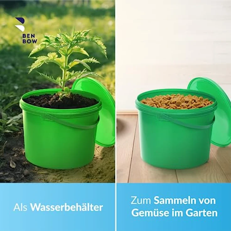 BenBow Eimer mit Deckel 10L Grün BSR-, Luftdicht, Lebensmittelecht, BRC-, auslaufsicher – Bild 6