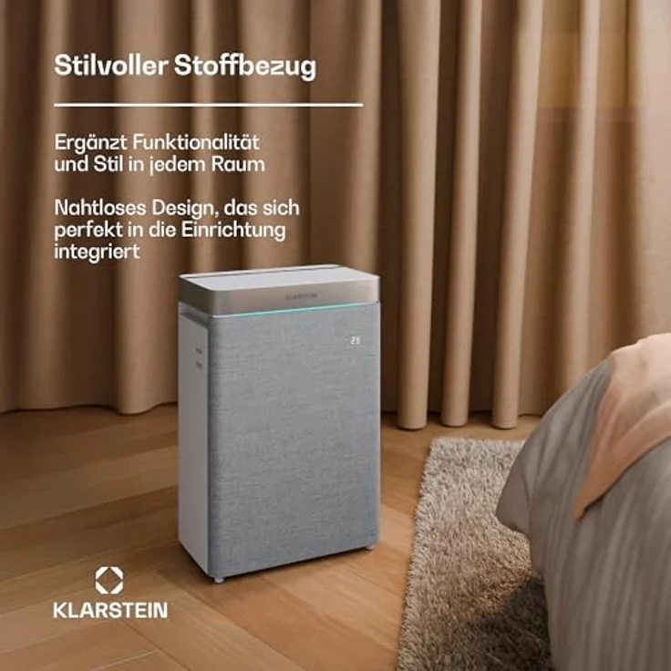 Klarstein AireLux Luftreiniger mit HEPA & Aktivkohlefilter, CADR 400 m³/h, Smart WiFi Steuerung, UV-C Desinfektion, für Räume bis 40 m², 6,2L Wassertank, leiser Betrieb – Bild 2