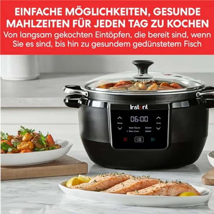 Instant Pot Superior Slow Cooker/Schongarer, 7.1L Multikocher Schwarz – 4 Kochfunktionen, Spülmaschinengeeignet 800W – Bild 4