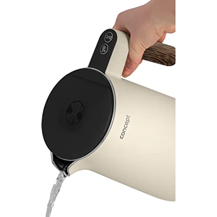 Concept Norwood Wasserkocher aus Edelstahl mit Temperaturregelung 45/60/70/85/90/95/100°C KEEP WARM-Funktion 1,5L 1850-2200 W (Vanille) – Bild 5