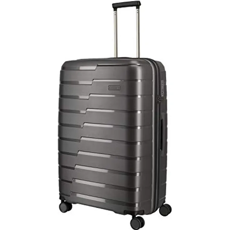 travelite 4-Rad Koffer L mit TSA Schloss, Gepäck Serie AIR BASE: Funktionaler Hartschalen Trolley im coolen Look, 075349-04, 77 cm, 105 Liter, anthrazit (grau)
