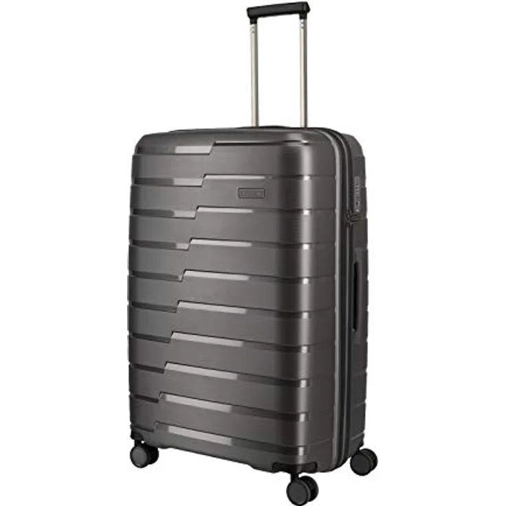 travelite 4-Rad Koffer L mit TSA Schloss, Gepäck Serie AIR BASE: Funktionaler Hartschalen Trolley im coolen Look, 075349-04, 77 cm, 105 Liter, anthrazit (grau) – Bild 1