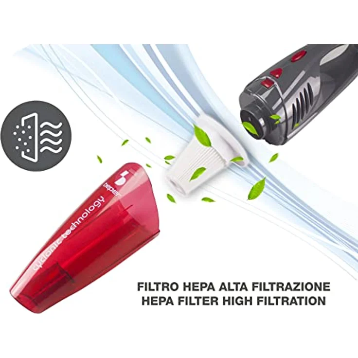 Beper 50.451 Elektrobesen, Tank 500 ml, Abnehmbarer Griff, Handstaubsauger und Handstaubsauger, HEPA-Filter, ohne Beutel, 5 m Kabel, Bürste und Düse, 18 kpa, Vacuum Cleaner – Bild 7
