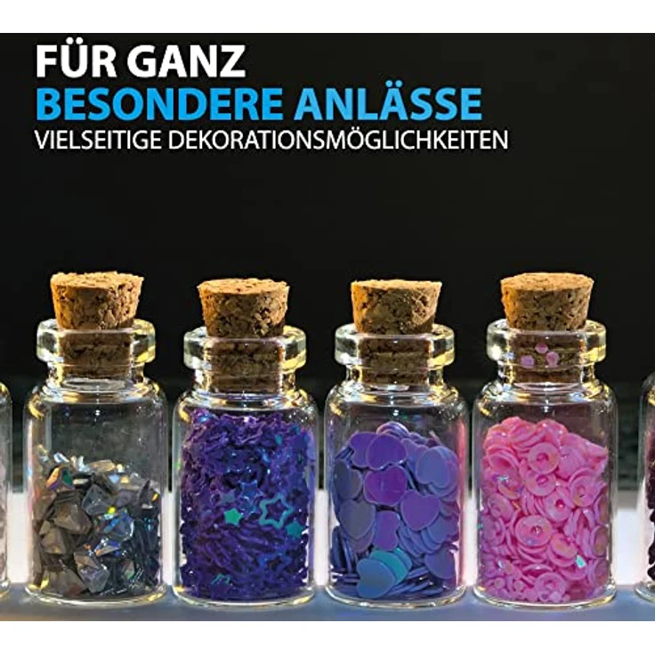 Bestlivings Vorratsglas Fläschchen Mix, Glas, (2cm x 5cm, 12-tlg., 10ml), für Hochzeit - Mini Glasfläschchen mit Korken – Bild 6