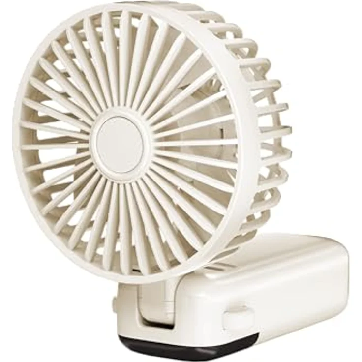 Xlayer Handventilator klappbar mit Smartphone Halterung, 1.200 mAh, 5 Geschwindigkeiten, beige – Bild 5