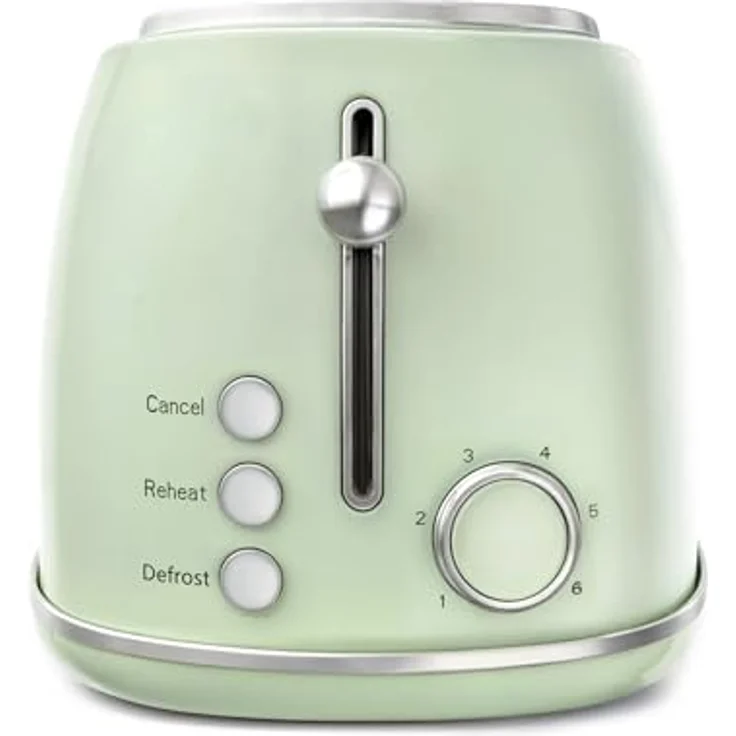 SWEISS Toaster GRV7 Vintage, 2 Schlitze, 6 Leistungsstufen, für Baguettes, grün, 1500 W mit Krümelschublade – Bild 4