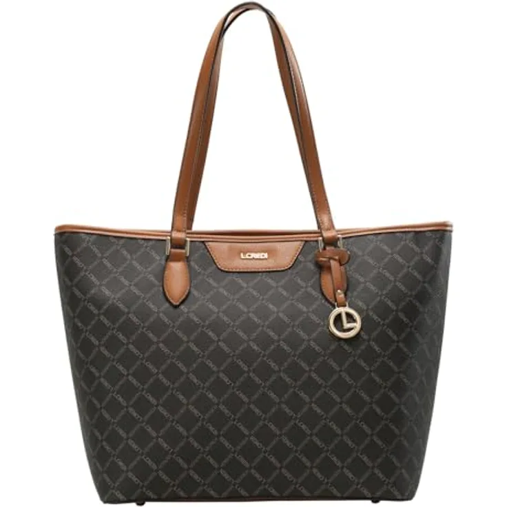 L.Credi Filiberta Shopper Tasche, 32 cm, braun, 100% Polyurethan, perfekt für Alltag und Freizeit