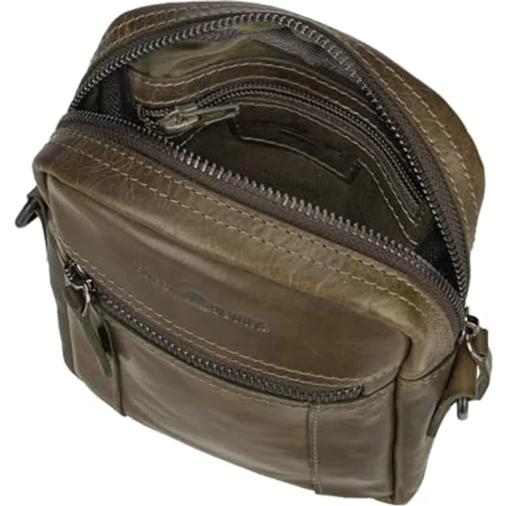 Greenburry Newport Mini Bag, Umhängetasche aus 100% Leder, 18 cm, grün – Bild 5