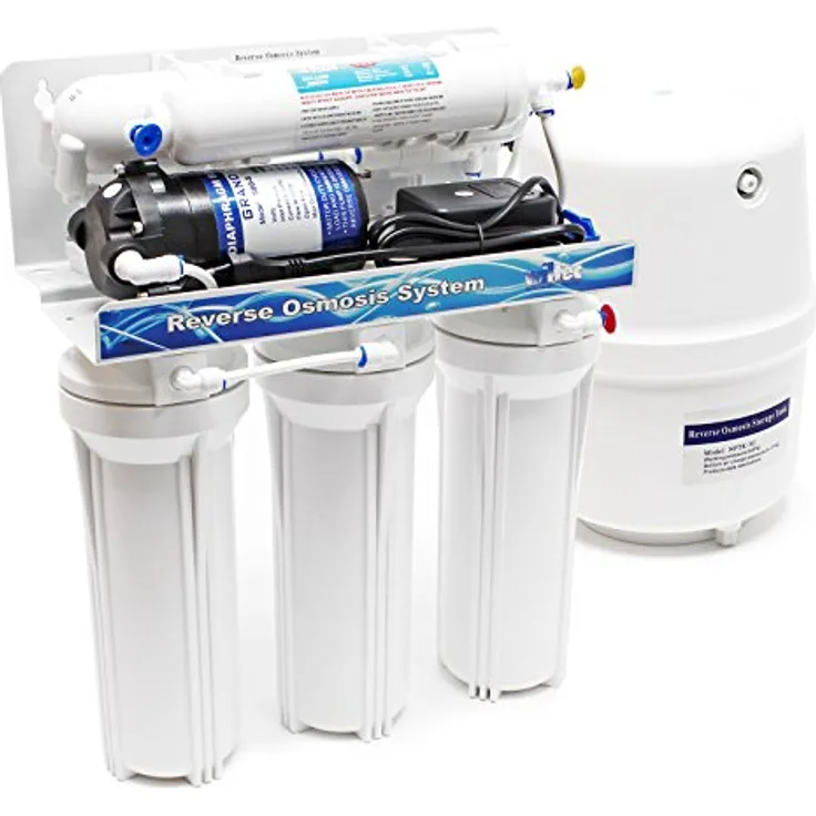 Naturewater 5 Stufen Umkehrosmose RO 180 L-Tag mit Druckerhöhungspumpe und manuellem Ventil