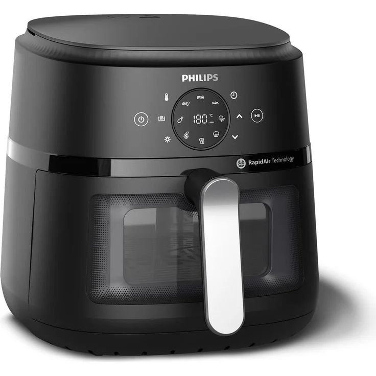 Philips Heißluftfritteuse Philips NA23100 Schwarz/Silberfarben 1700 W, Automatische Ausschaltung, Touch-Steuerung, 6,2L Kapazität – Bild 1