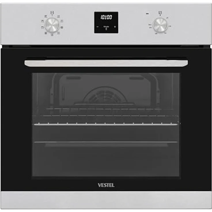 Vestel VEB9, Einbaubackofen mit Timer, autark, 9 Funktionen, 69 Liter, 2-fach Türverglasung, Edelstahlblende – Bild 1