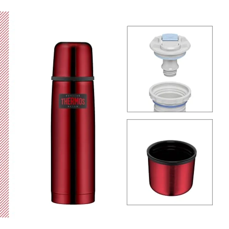THERMOS Light & Compact Thermosflasche, Edelstahl, Rot, 0,5 Liter – Bild 3