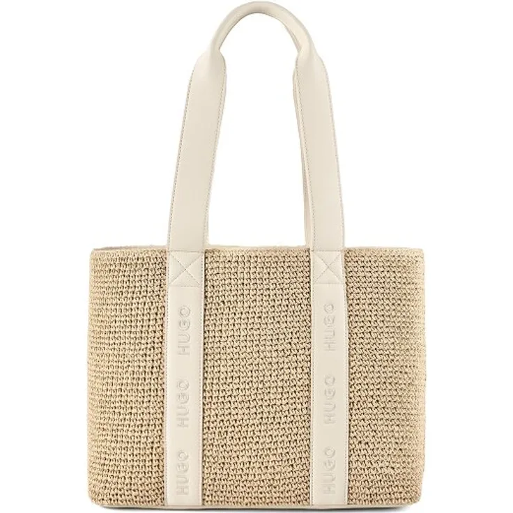 Hugo Becky Shopper Tasche, 38 cm x 13 cm x 28 cm, braun aus 100% Bast