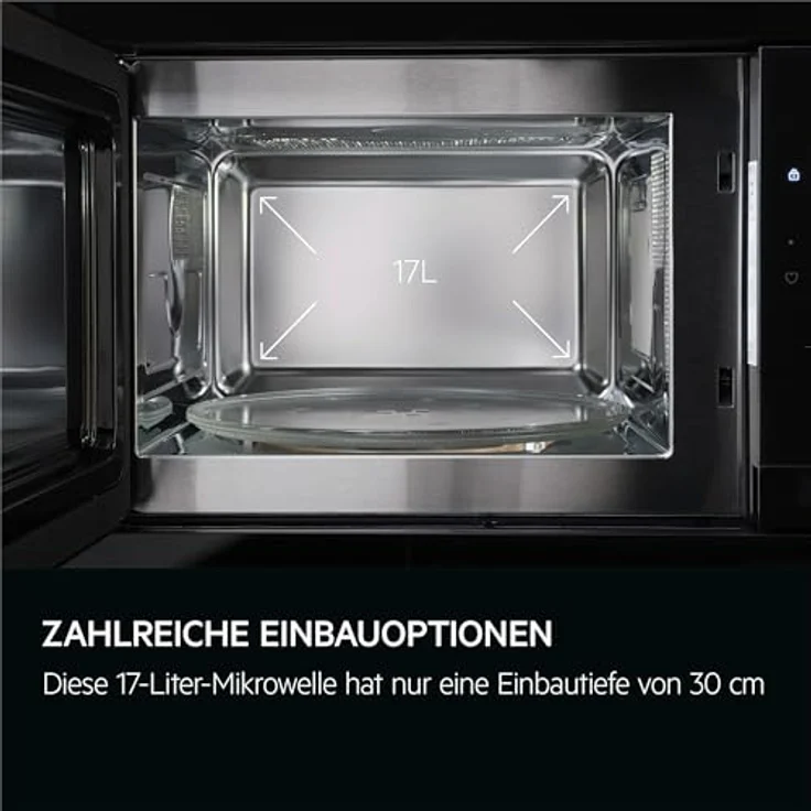 AEG TB6SM171DB Einbau Mikrowelle schwarz, 17 Liter, Touch-Bedienung mit SteamSet, Push-to-Open-Türsystem – Bild 7