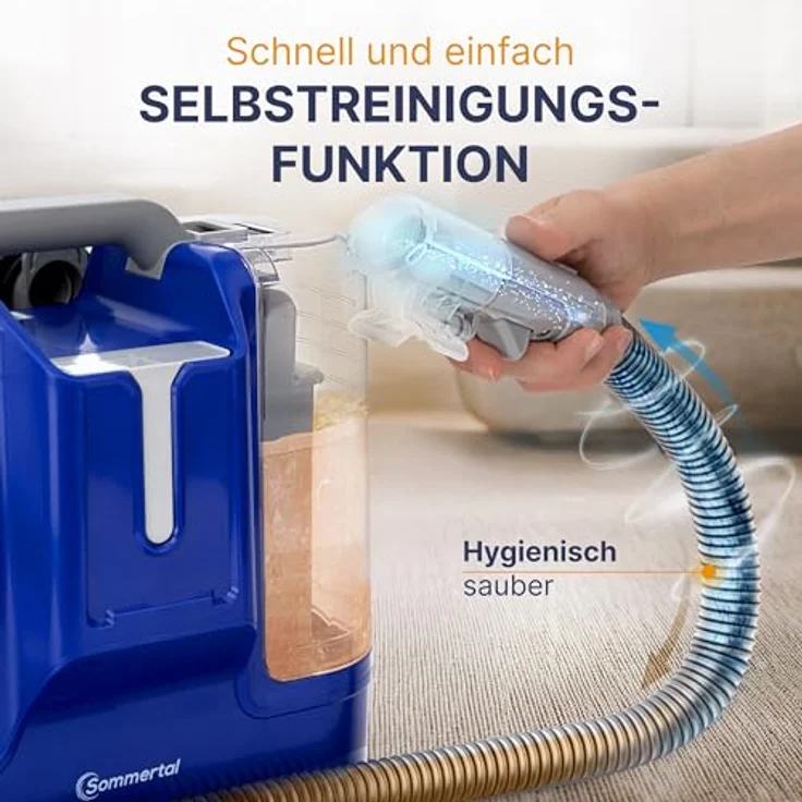 Sommertal Teppichreinigungsgerät SOMMERTAL CompactCleaner WS450 5in1, Aqua Filter, Pet Cleaner, inkl. Zubehör, blau - Preisvergleich – Bild 6