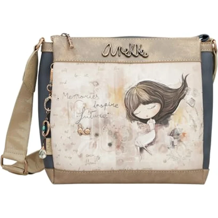 Anekke Umhängetasche Crossbody Bag, Multicolor (taupe/beige/blau), mit top Organisation in Inneren – Bild 4